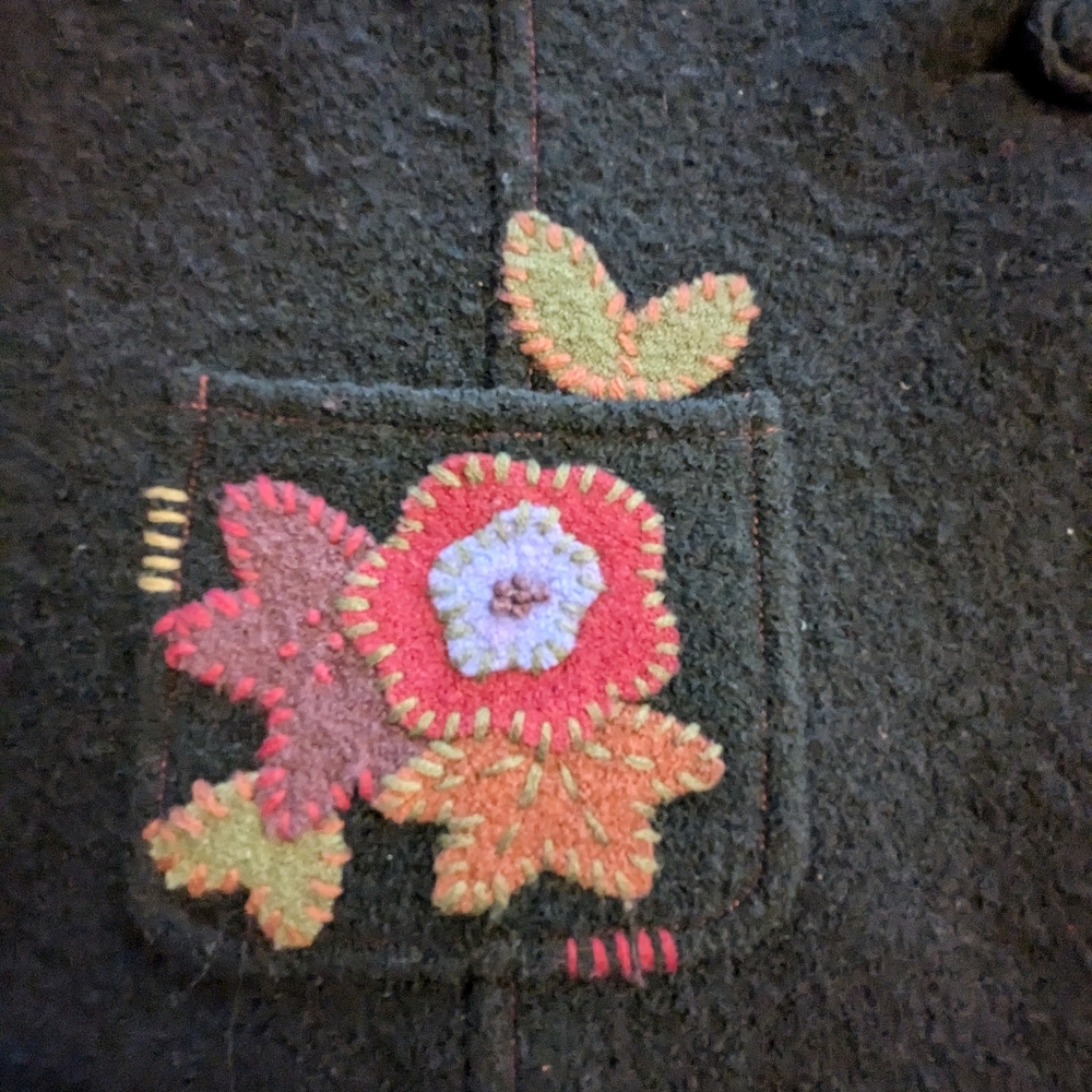 Nomadic Traders Boiled Wool Jacket With Floral Ap… - image 5